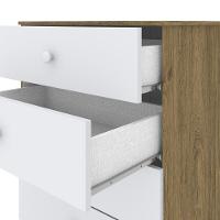 Quarto Bebê Guarda Roupa 4 Pts Cômoda Berço Sophia Casa 812 Rústico Com Branco - 2