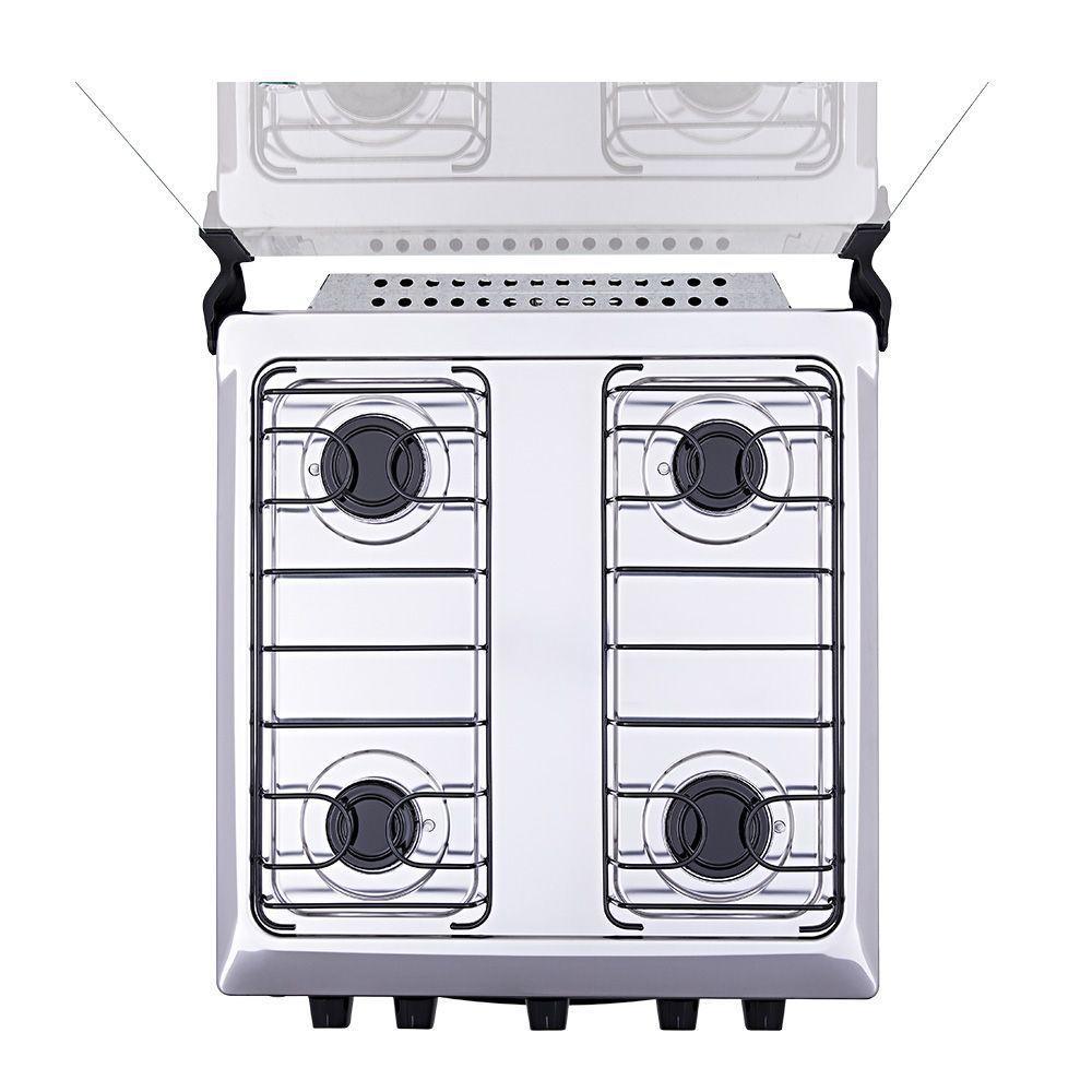 Fogão 4 Bocas Atlas Mônaco Plus Com Mesa Inox E Acendimento Automático Preto Bivolt - 5