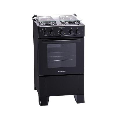 Fogão de Piso 4 Bocas a Gás Atlas Mônaco Plus Mesa Inox Automático Preto Bivolt