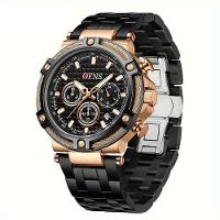 Relógio De Quartzo Resistente à água 3atm Mostrador Redondo Preto - 1