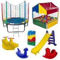 Kit Pula Pula 1,83m + Piscina De Bolinhas 1m + 500 Bolinhas + Escorrega Médio + 2 Gangorra 1l + 1 G2 - 1