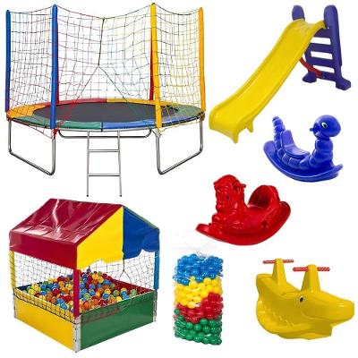 Kit Playground Pula Pula 2,44m Piscina com 500 Peças Estrutura em Aço Galvanizado