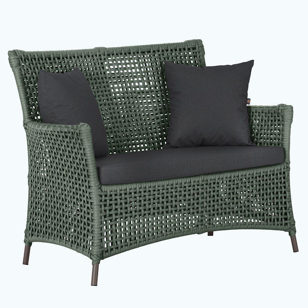 1 Sofá área Externa Igapó Alumínio Marrom Corda Náutica E11 Verde - 8