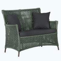 1 Sofá área Externa Igapó Alumínio Marrom Corda Náutica E11 Verde - 1