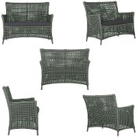 1 Sofá área Externa Igapó Alumínio Marrom Corda Náutica E11 Verde - 3