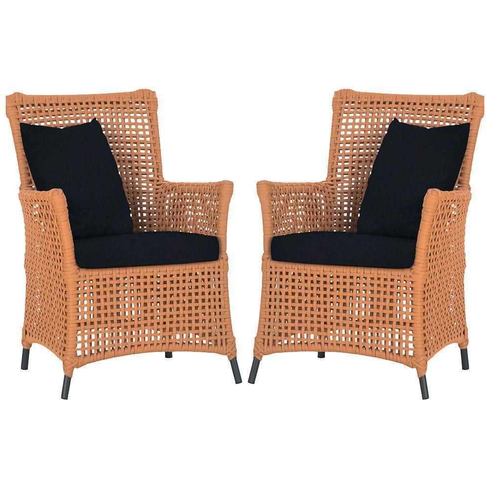 Poltronas Igapó Alumínio Pintura Preta Corda Náutica E12 Terra Cota - 1