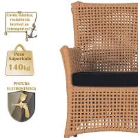Poltronas Igapó Alumínio Pintura Preta Corda Náutica E12 Terra Cota