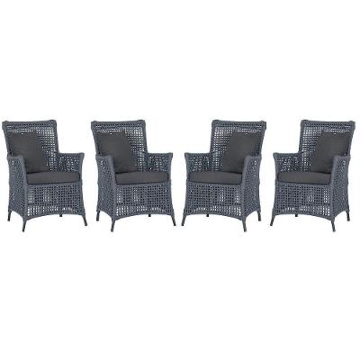Kit 4 Poltronas Igapó Alumínio Corda Náutica Preto Prata Trama Original