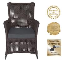 4 Poltronas Igapó Alumínio Pintura Preta Corda Náutica E11 Marrom - 5