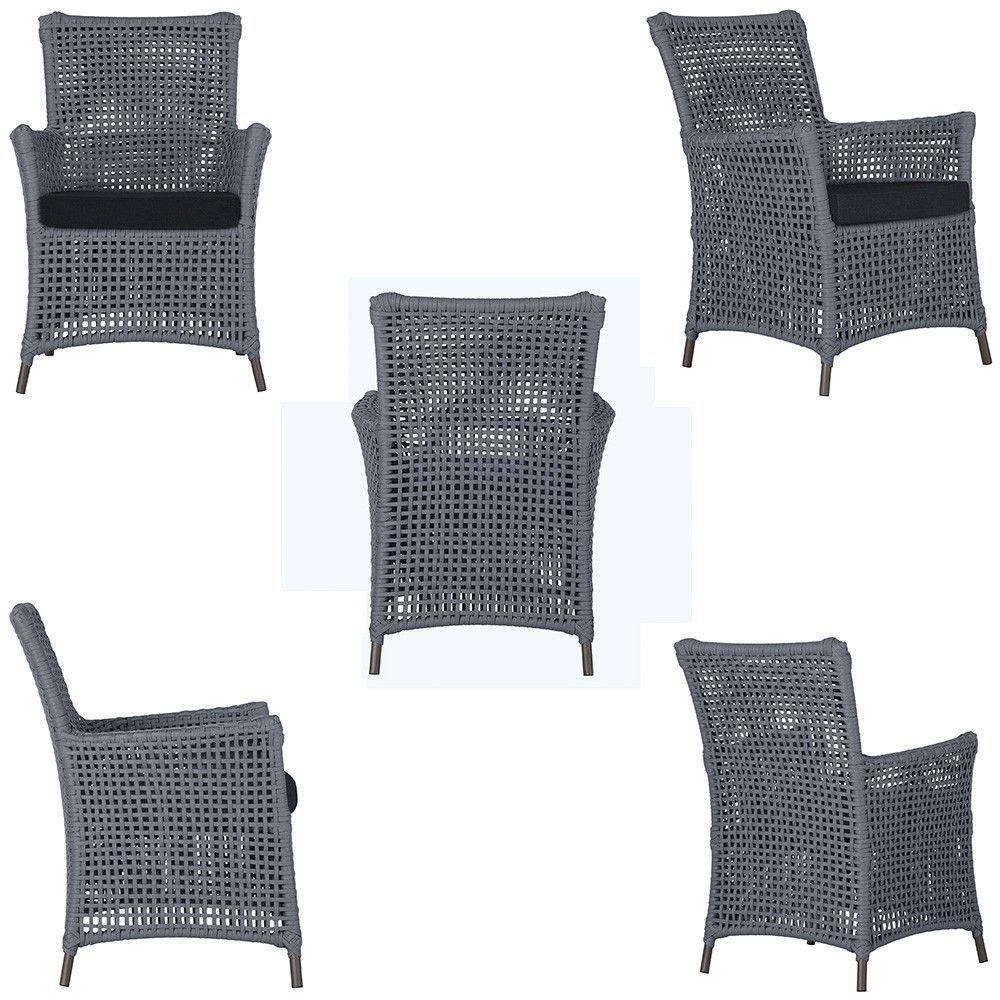 4 Poltronas Igapó Alumínio Pintura Marrom Corda Náutica E12 Prata - 4