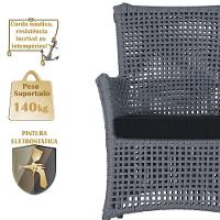 4 Poltronas Igapó Alumínio Pintura Marrom Corda Náutica E12 Prata - 5