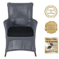 4 Poltronas Igapó Alumínio Pintura Marrom Corda Náutica E12 Prata - 6