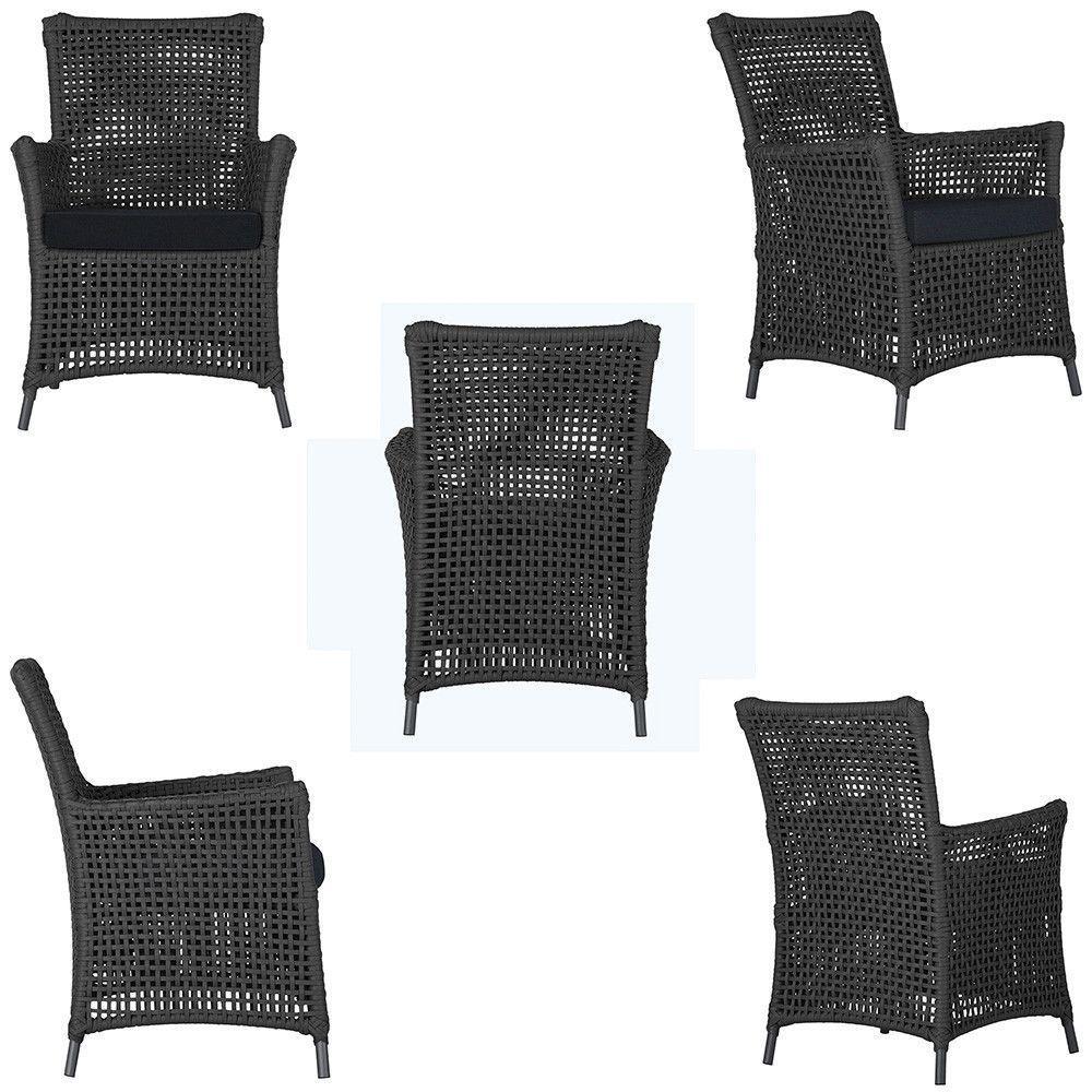 4 Poltronas Igapó Alumínio Pintura Preta Corda Náutica E12 Preto - 6