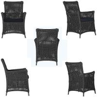 4 Poltronas Igapó Alumínio Pintura Preta Corda Náutica E12 Preto - 6