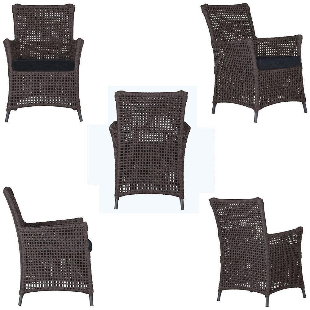 4 Poltronas Igapó Alumínio Pintura Preta Corda Náutica E12 Marrom - 3