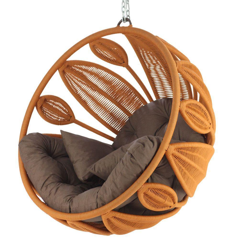 Balanço Petala Corda Náutica Alumínio Jardim Trama Original Terra Cota - 1