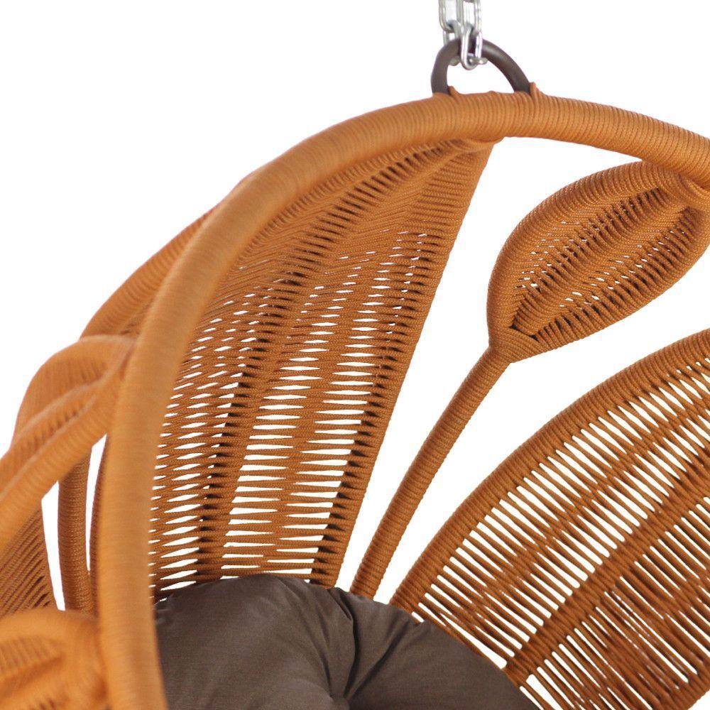 Balanço Petala Corda Náutica Alumínio Jardim Trama Original Terra Cota - 2