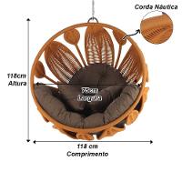 Balanço Petala Corda Náutica Alumínio Jardim Trama Original Terra Cota - 6