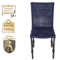 Mesa Ascoli 120 Cm Com 6 Cadeiras Cannes De Alumínio Trama Azul - 3