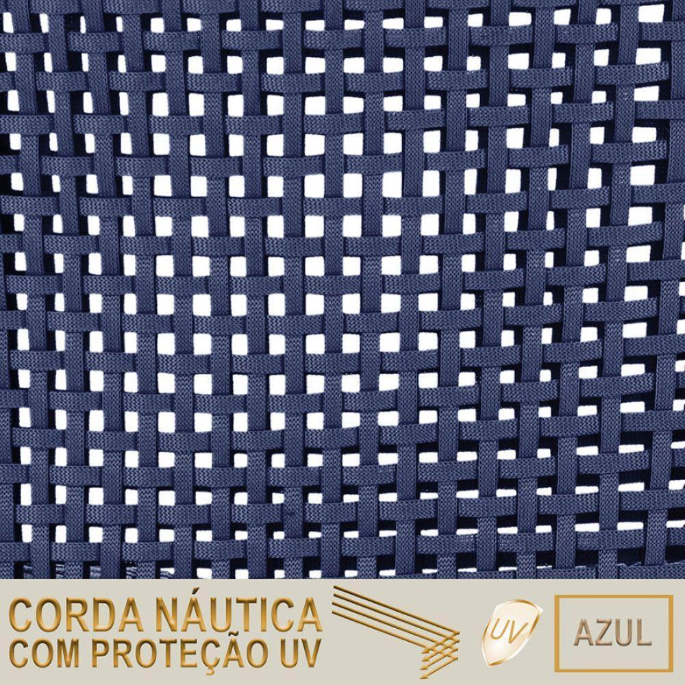 Mesa Ascoli 120 Cm Com 6 Cadeiras Cannes De Alumínio Trama Azul - 2