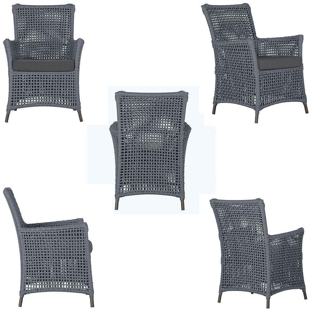 4 Poltronas Igapó Alumínio Pintura Marrom Corda Náutica E11 Prata - 3