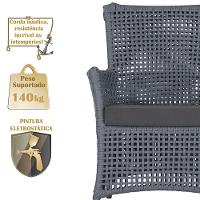 4 Poltronas Igapó Alumínio Pintura Marrom Corda Náutica E11 Prata