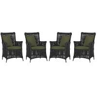 4 Poltronas Igapó Alumínio Pintura Marrom Corda Náutica E13 Preto - 1