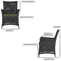 4 Poltronas Igapó Alumínio Pintura Marrom Corda Náutica E13 Preto - 7