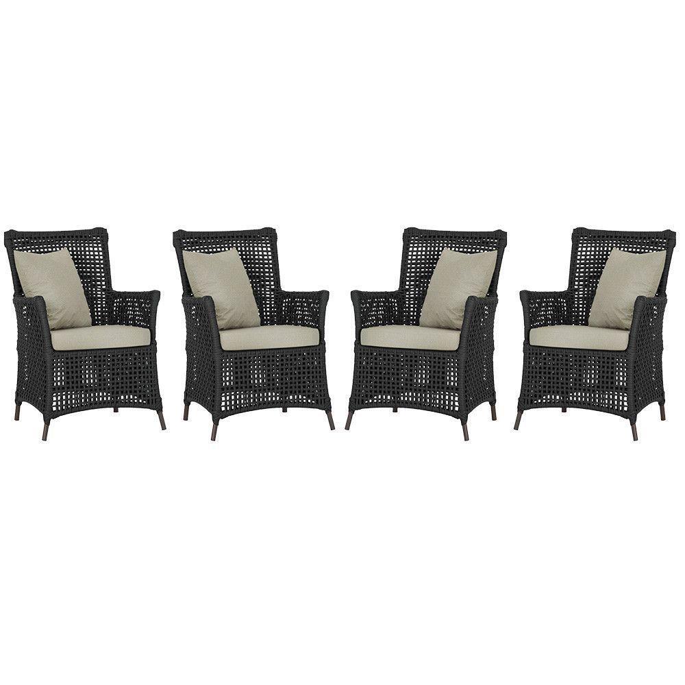 4 Poltronas Igapó Alumínio Pintura Marrom Corda Náutica E7 Preto - 1