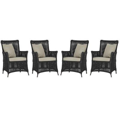 Kit 4 Poltronas Igapó Alumínio Corda Náutica Marrom Preto Trama Original
