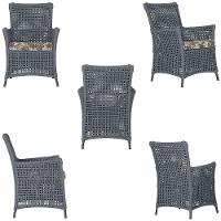 4 Poltronas E 1 Mesa Igapó Alumínio Preta Corda Náutica E6 Prata - 3