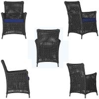 4 Poltronas Igapó Alumínio Pintura Marrom Corda Náutica E10 Preto - 1