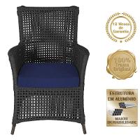 4 Poltronas Igapó Alumínio Pintura Marrom Corda Náutica E10 Preto - 5