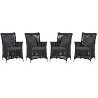 4 Poltronas Igapó Alumínio Pintura Fendi Corda Náutica E11 Preto - 1