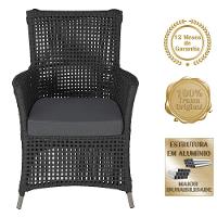 4 Poltronas Igapó Alumínio Pintura Fendi Corda Náutica E11 Preto