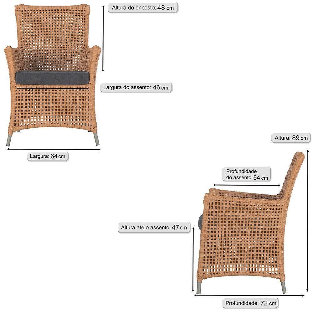 4 Poltronas Igapó Alumínio Pintura Fendi Corda Náutica E11 Terra Cota - 6