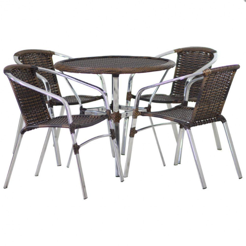 Kit 4 Cadeiras E Mesa Tampo 2 Espreguiçadeiras Piscina Argila - 2