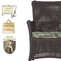 4 Poltronas E 1 Mesa Igapó Alumínio Preta Corda Náutica E5 Marrom