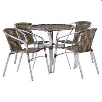 Kit 4 Cadeiras E Mesa Tampo 2 Espreguiçadeiras E Mesa Cappuccino - 3