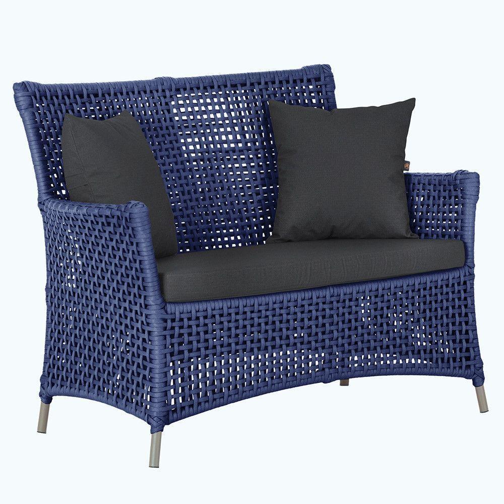 1 Sofá área Externa Igapó Alumínio Fendi Corda Náutica E11 Azul - 1