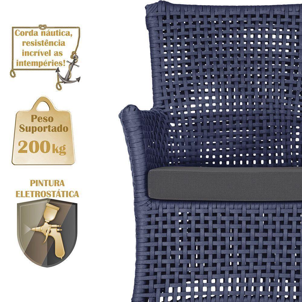 1 Sofá área Externa Igapó Alumínio Fendi Corda Náutica E11 Azul - 5