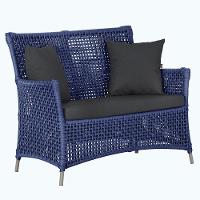 1 Sofá área Externa Igapó Alumínio Fendi Corda Náutica E11 Azul - 1