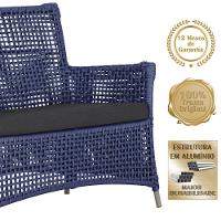 1 Sofá área Externa Igapó Alumínio Fendi Corda Náutica E11 Azul - 7