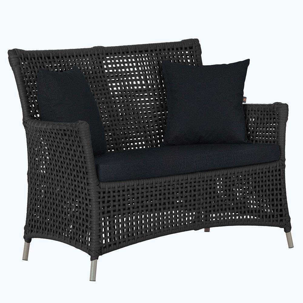 1 Sofá área Externa Igapó Alumínio Fendi Corda Náutica E12 Preto - 1