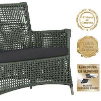 1 Sofá área Externa Igapó Alumínio Fendi Corda Náutica E11 Verde - 3