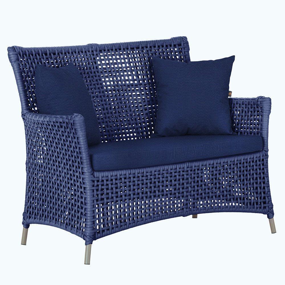 1 Sofá área Externa Igapó Alumínio Fendi Corda Náutica E10 Azul - 7