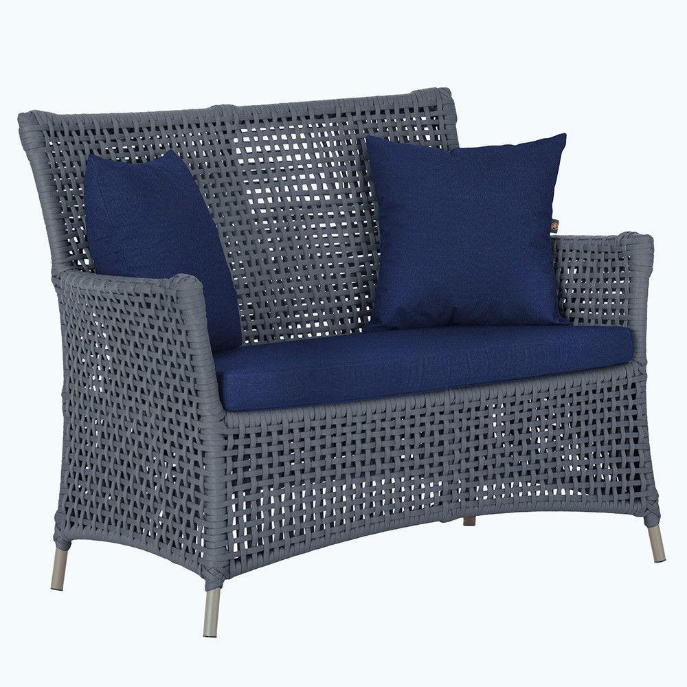 1 Sofá área Externa Igapó Alumínio Fendi Corda Náutica E10 Prata - 1