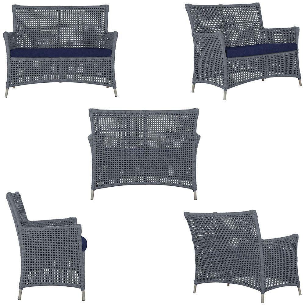 1 Sofá área Externa Igapó Alumínio Fendi Corda Náutica E10 Prata - 2