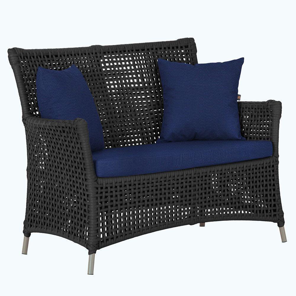 1 Sofá área Externa Igapó Alumínio Fendi Corda Náutica E10 Preto - 1