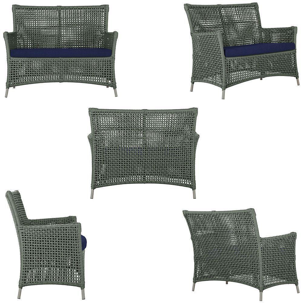 1 Sofá área Externa Igapó Alumínio Fendi Corda Náutica E10 Verde - 2